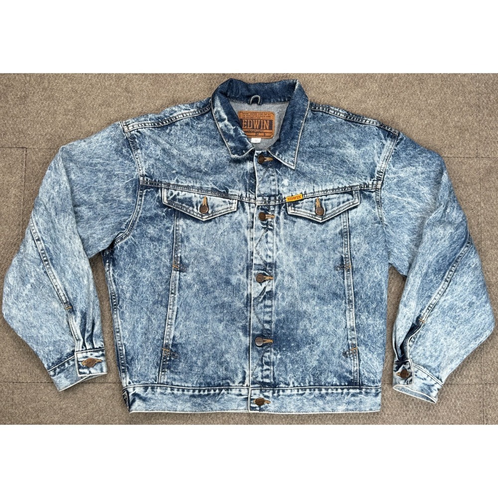 Edwin Made In Japan Men's Vintage Button Up Long Sleeve Denim Big Jacket Size M